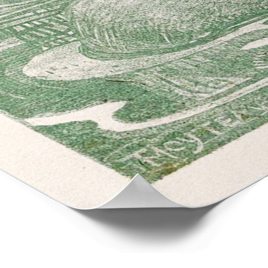 Poster Deux hérons dans un étang forestier (Coin)