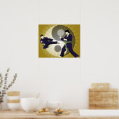 Poster Deux hommes en arts martiaux devant un (Cuisine)