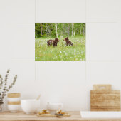 Poster Deux jeunes amis bruns (Cuisine)