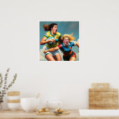 Poster Deux Joueuses De Rugby Art Imprimer (Cuisine)