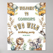 Poster Deux jungle sauvage première fête d'anniversaire (Devant)