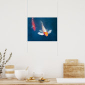 Poster Deux koi japonais dans l'étang (Cuisine)
