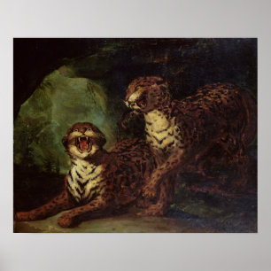 Poster Deux léopards, C. 1820