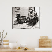 Poster Deux Locomotives à vapeur (Cuisine)