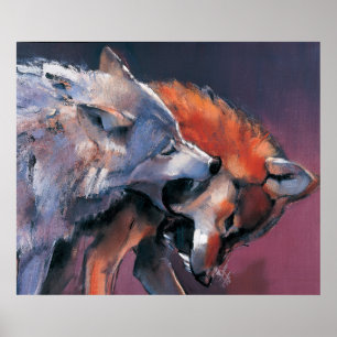 Poster Deux loups