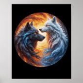 Poster Deux loups Yin yang (Devant)