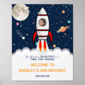 Poster Deux lune Rocket Ship 2e anniversaire Photo (Devant)