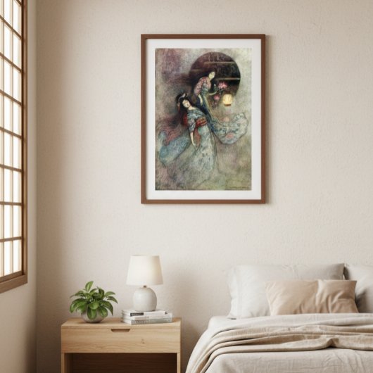 Poster Deux maidens et lanterne de Warwick Goble