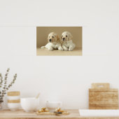Poster Deux Marionnettes Golden Labrador (Cuisine)