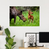Poster Deux Mère Et Bébé De L'Oie D'Alerte (Bureau à domicile)