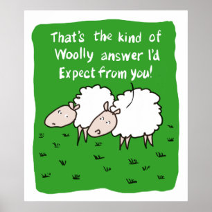 Poster Deux moutons qui bavardent dans un champ