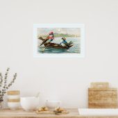 Poster Deux oiseaux dans un bateau (Cuisine)