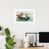 Poster Deux oiseaux dans un bateau (Bureau à domicile)