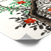 Poster Deux oiseaux sur une branche de floraison (Coin)