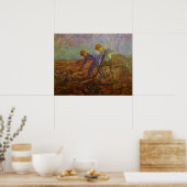 Poster Deux paysans creuser par Vincent van Gogh (Cuisine)