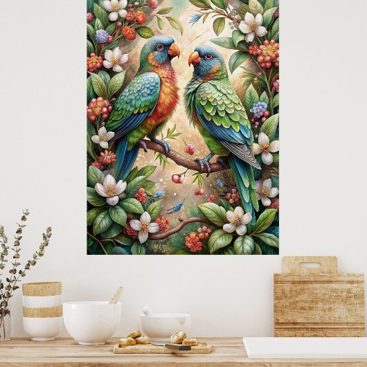 Poster Deux perroquets (Cuisine)