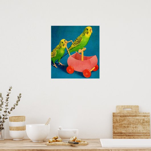 Poster deux perroquets (Cuisine)