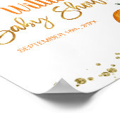 Poster Deux petites cuties baby shower orange (Coin)