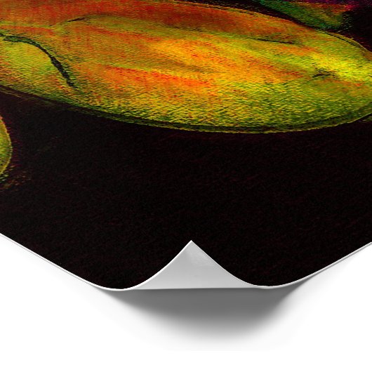 Poster deux petits oiseaux orange et jaune (Coin)