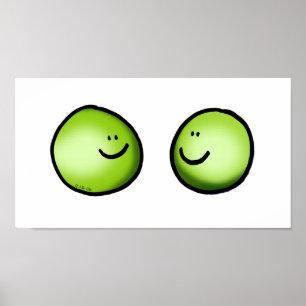 Poster Deux petits pois amoureux