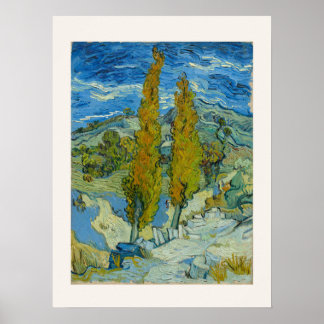 Poster Deux Peupliers par Van Gogh - Paysage de Provence