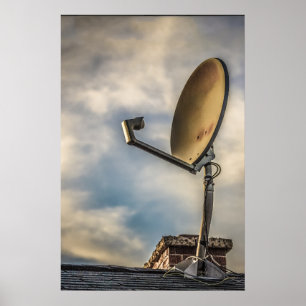 Poster Deux plats satellites dans le ciel