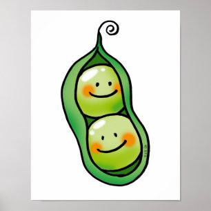 Poster Deux pois dans un gousse