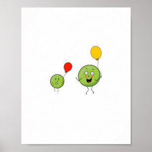 Poster Deux pois, thème de pois mignon