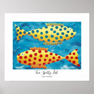 Poster Deux Poissons Spotty Sous L'Eau Peinture Sur La Vi