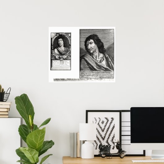 Poster Deux portraits de Savinien Cyrano de Bergerac (Bureau à domicile)