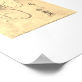 POSTER DEUX RABBITS ET UNE IMPRIMANTE JAPONAISE LUNE (Coin)