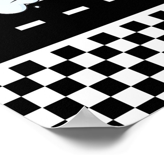 Poster Deux rapide rétro rouge voiture de course garçon a (Coin)