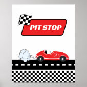 Poster Deux rapide rouge rétro course voiture garçon foss (Devant)