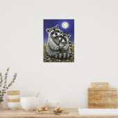 Poster Deux ratons laveurs fou d'amour imprimé (Cuisine)
