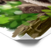 Poster Deux ratons laveurs sont assis sur les branches d' (Coin)