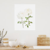 Poster deux rose blanche encre et aquarelle 2023 (Cuisine)
