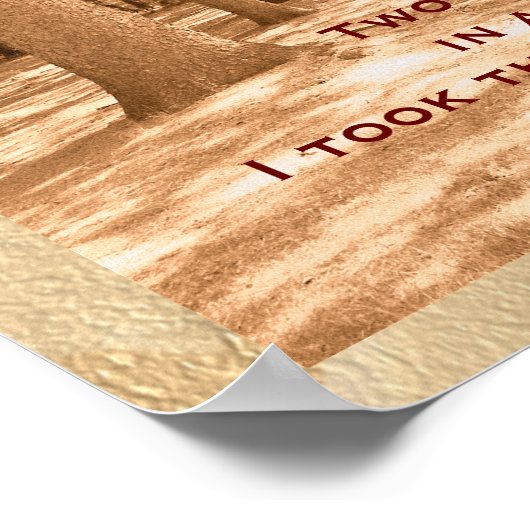 Poster Deux routes - Citation Robert Frost - Art print (Coin)