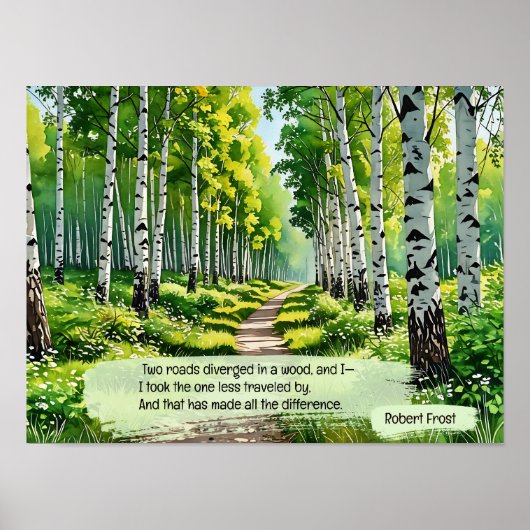 Poster Deux routes ont été déviées dans un bois, (Devant)