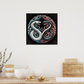 Poster Deux serpents stylisés (Cuisine)