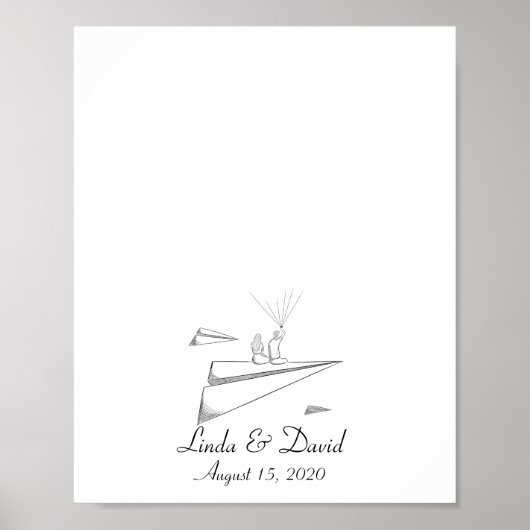 Poster Deux sièges sur le plan en papier Empreinte d'empr (Devant)