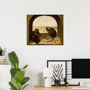 Poster Deux singes enchaînés par Pieter Bruegel l'Ancien