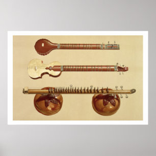 Poster Deux sitars et une rudra vina, indienne, de 'Music