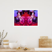 Poster Deux squelettes effrayants et effrayants art (Cuisine)