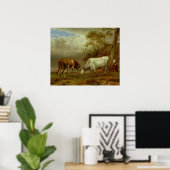 Poster Deux taureaux avec cornes verrouillées, 1653 (Bureau à domicile)