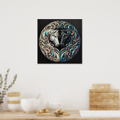 Poster Deux têtes de cheval se faisant face (Cuisine)