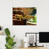 Poster Deux tigres (Bureau à domicile)