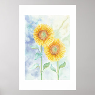 Poster Deux Tournesols