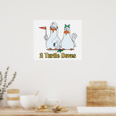 Poster deux tourterelles deuxième 2e jour de noël (Cuisine)