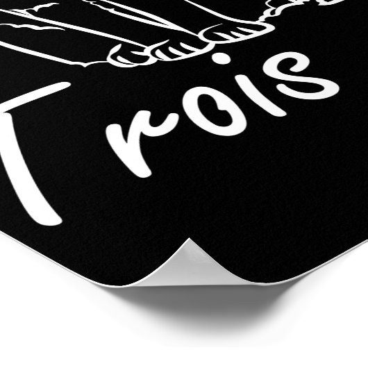 Poster Deux Trois Cat Funny French (Coin)