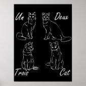 Poster Deux Trois Cat Funny French (Devant)
